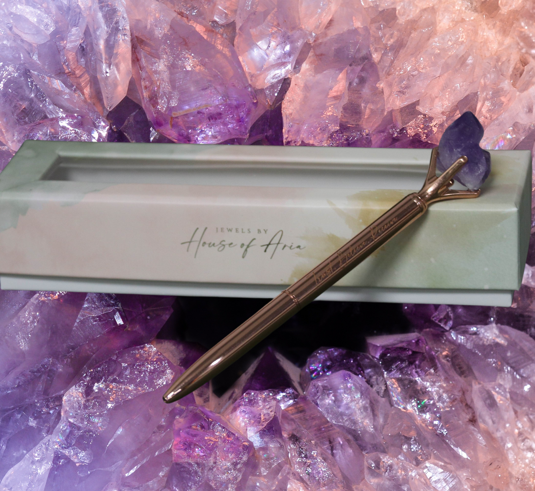 Amethyst Crystal Pen (Gold/ Silver/ Rose Gold)