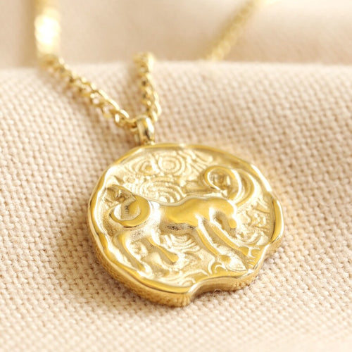 Capricorn Star Sign Gold Pendant Necklace