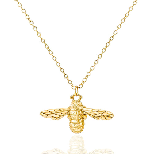 Bumble Bee Pendant Necklace (18k Gold & Sterling Silver)