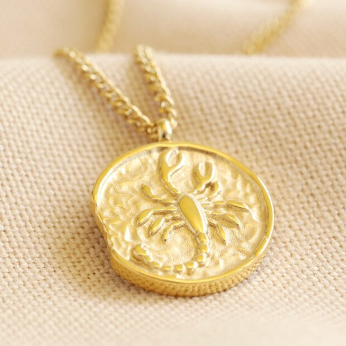 Scorpio Zodiac Gold Pendant Necklace