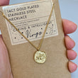 Virgo Zodiac Gold Pendant Necklace