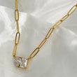 Gold and crystal pendant necklace for her