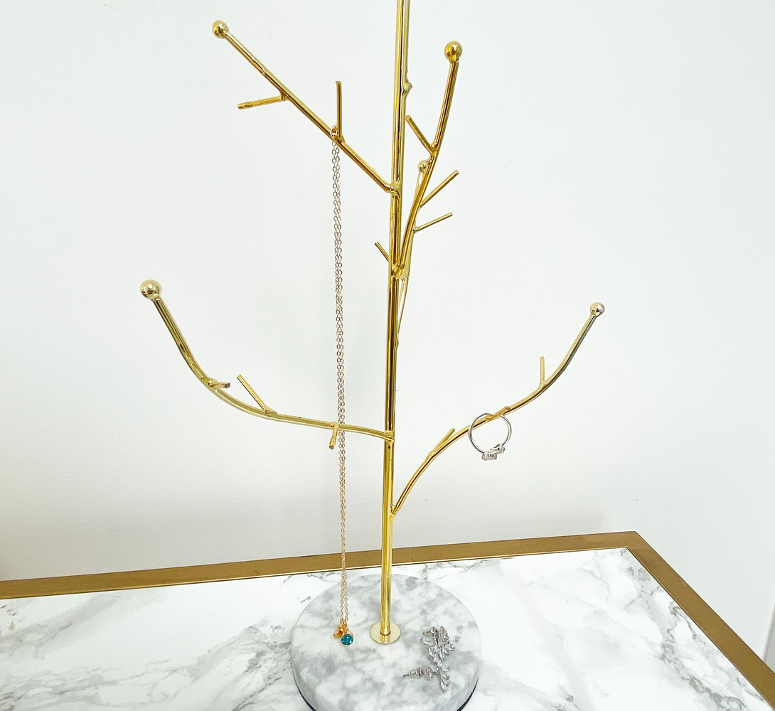 Large Marble & Gold Jewellery Tree