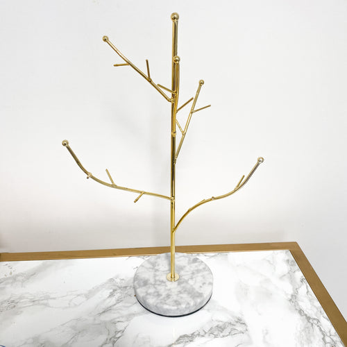 Large Marble & Gold Jewellery Tree