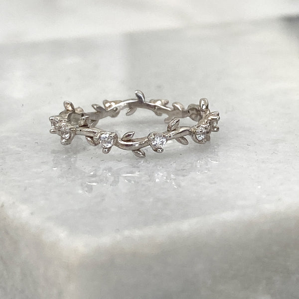 Sterling Silver Rose Twine Ring