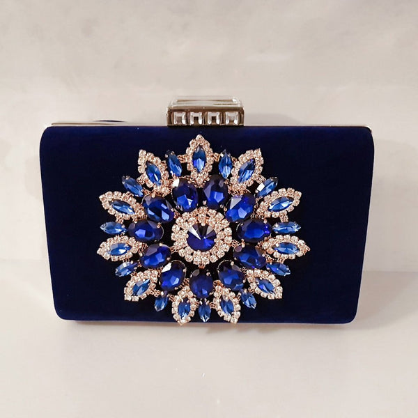 Manolo Blahnik Gothisi Crystal-Embellished Clutch Bag - Blue for Women