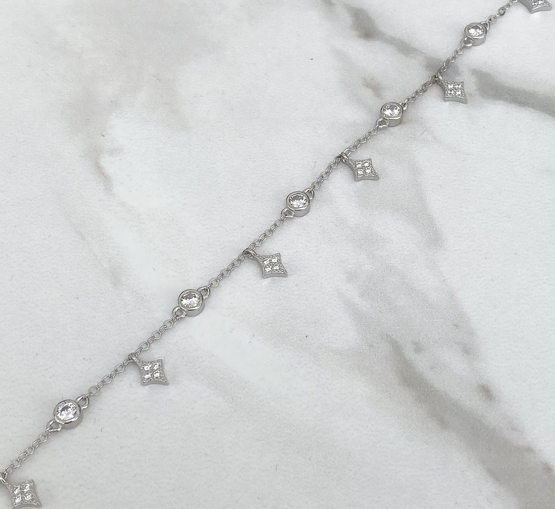 AMAYA Dainty Sterling Silver Crystal Choker (3 colours)