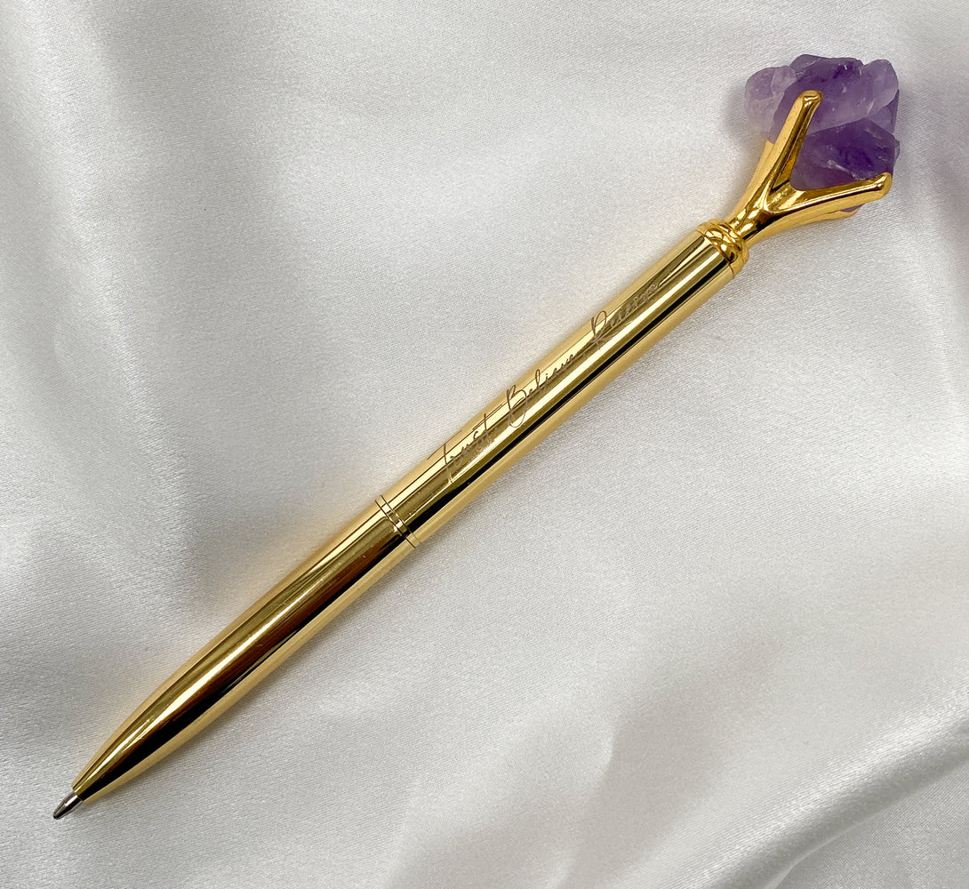 Amethyst Crystal Pen (Gold/ Silver/ Rose Gold)