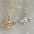 Ladies gold and silver bee necklace 