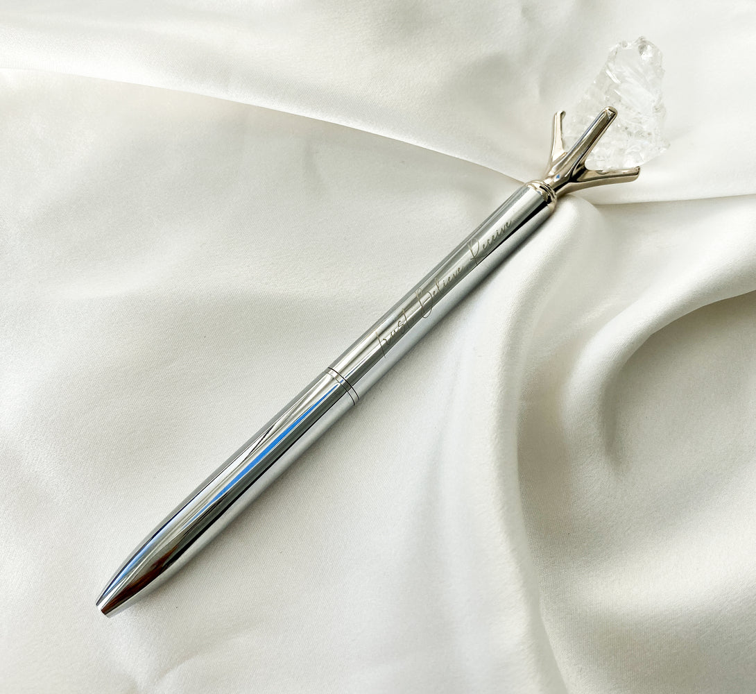 Clear Quartz Crystal Pen (Gold/ Silver/ Rose Gold)