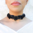 black jewel embellished choker necklace